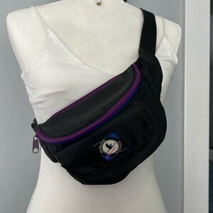 Vintage Black and Purple Crossbody Bag with Timeless Elegance